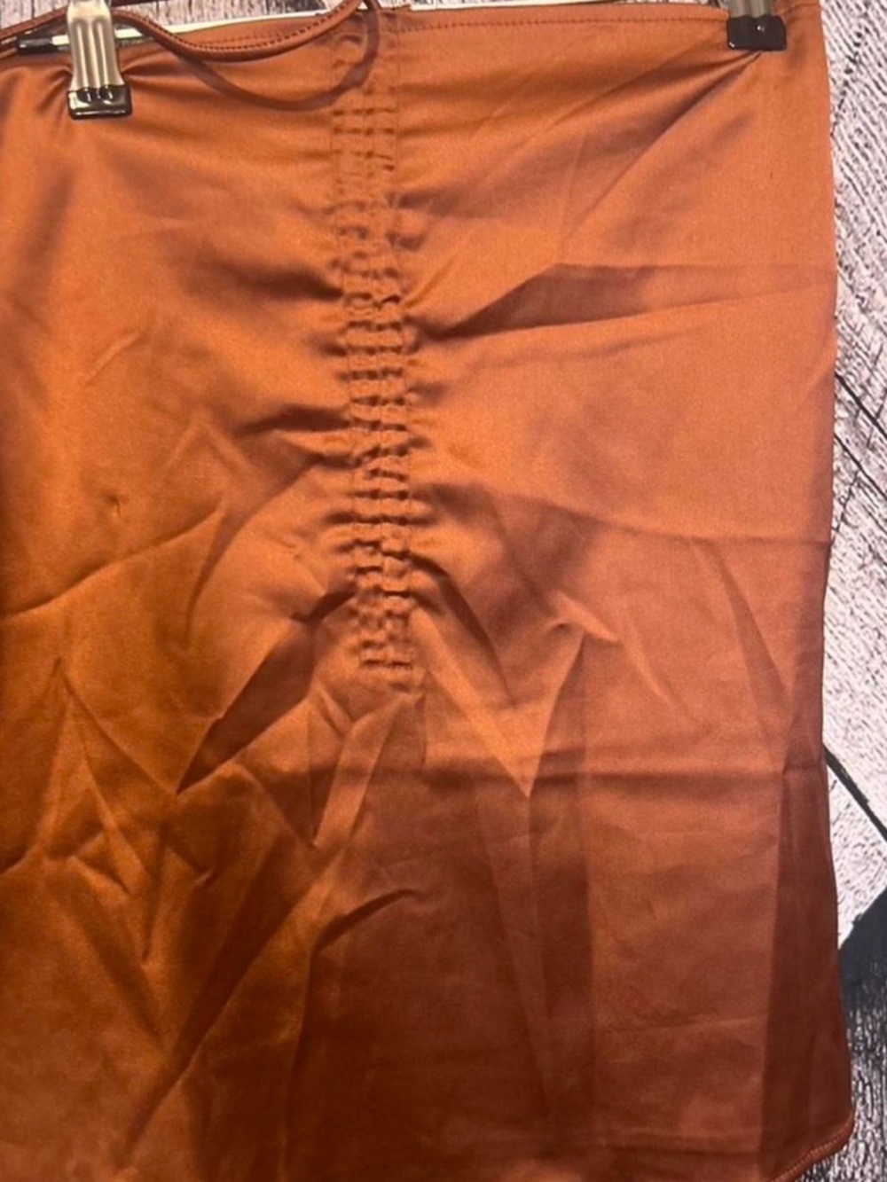 Princess Polly Rust Orange Ruched tube top with ties